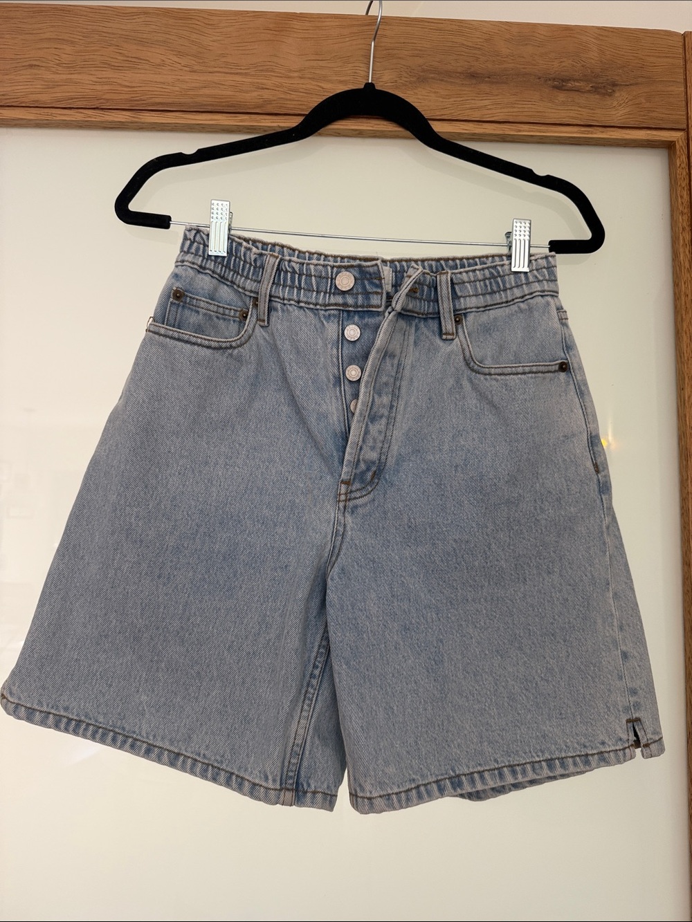 Light Blue Denim Still Here Shorts